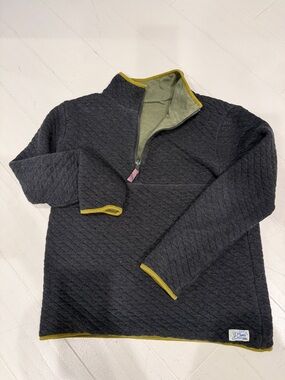 J. Crew Quilted Gray Pullover Quarter Zip